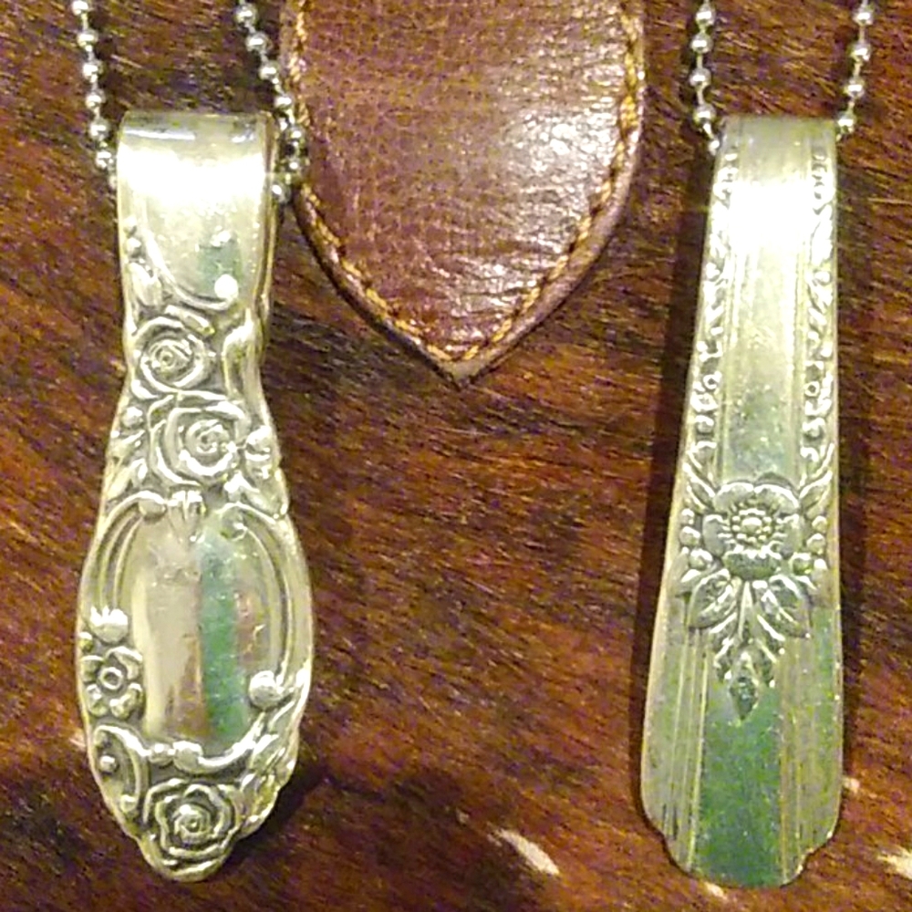 NWT HANDMADE SILVER PLATE ANTIQUE SPOON NECKLACES